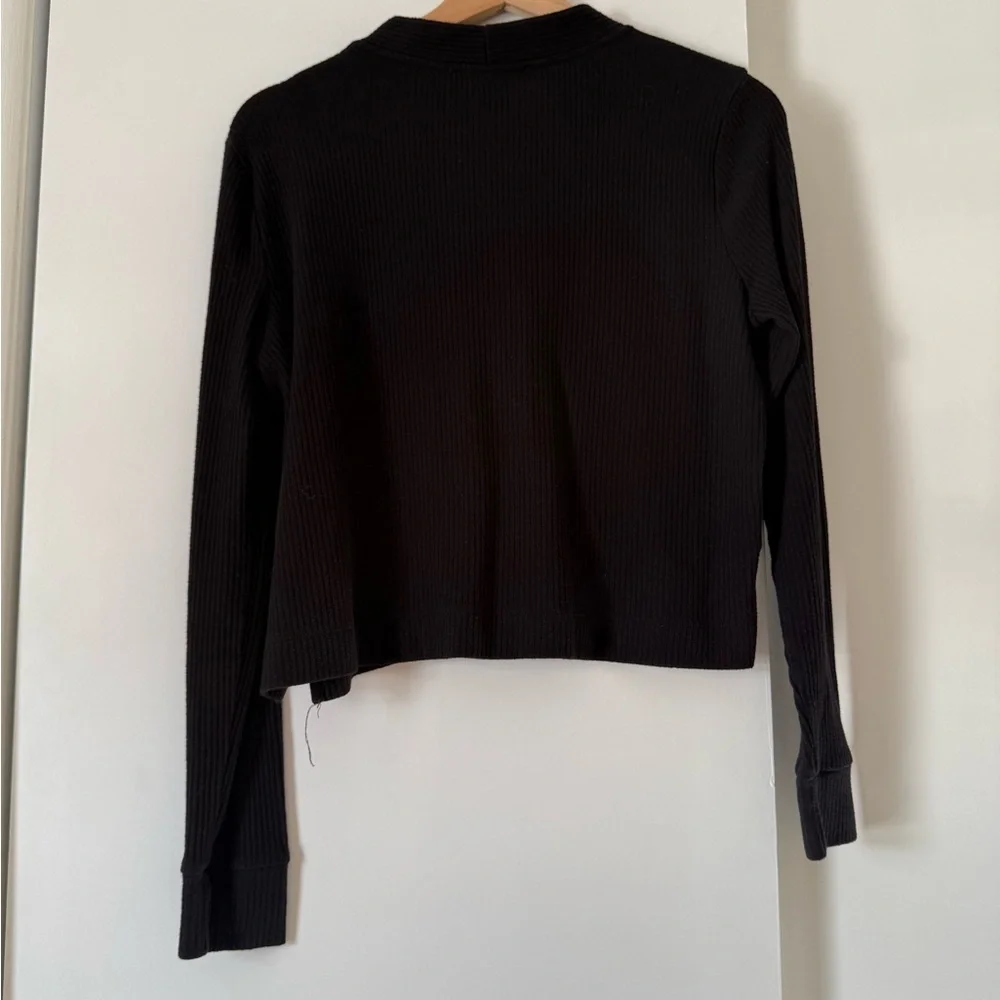 LOFT Black Ribbed Cardigan - Picture 7 of 7